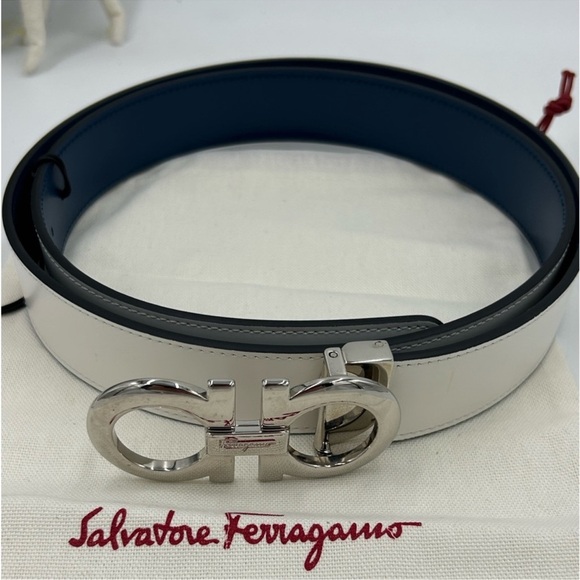 white ferragamo belt men's